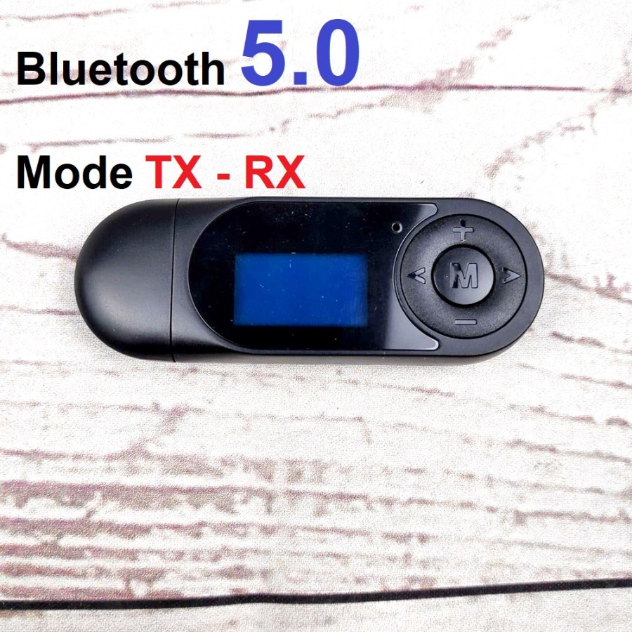 USB Audio Bluetooth 5.0 Receiver Transmitter LCD Display Adapter BT12 - Black