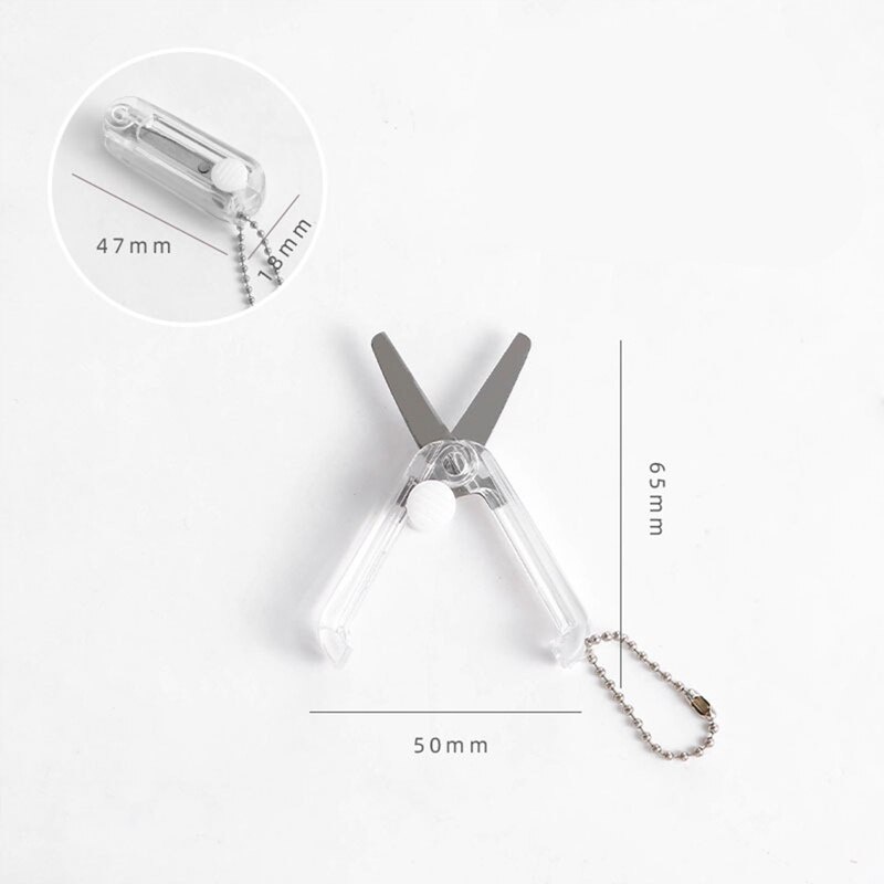 AVVET Gunting Lipat mini Portable tarik Stainless Steel Retractable Mini Folding Scissors Pemotong Kertas Paper Cutter lucu