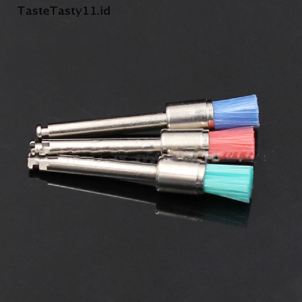 【TasteTasty】 100pcs New Color Nylon Latch Flat Polishing Polisher Prophy Brushes Dental Brush .