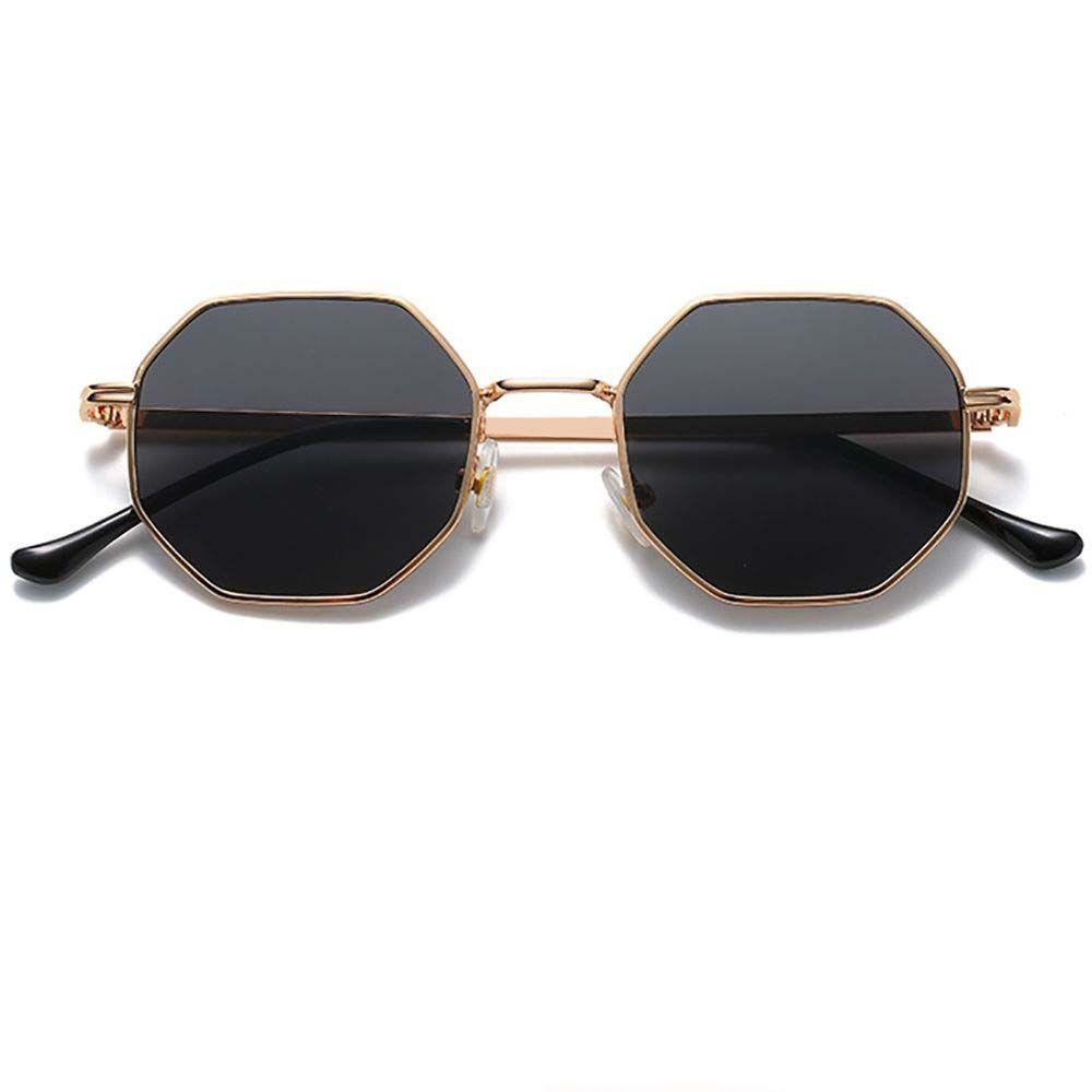 [Elegan] Blocking Sunglasses Cool Vintage Octagon Pria Wanita Polygon Metal Frame Eyewear