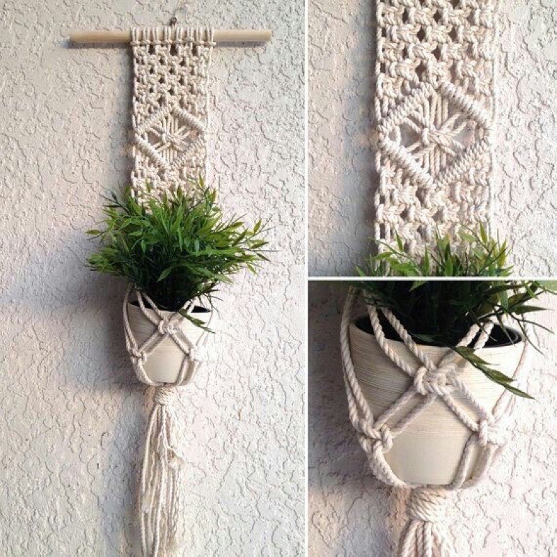 macrame / MPH014 / macrame plant hanger / gantungan pot