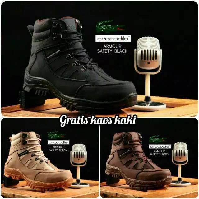 Sepatu Boots Pria Ujung Besi Armour Safety Tracking Touring Mountain Proyek Kerja