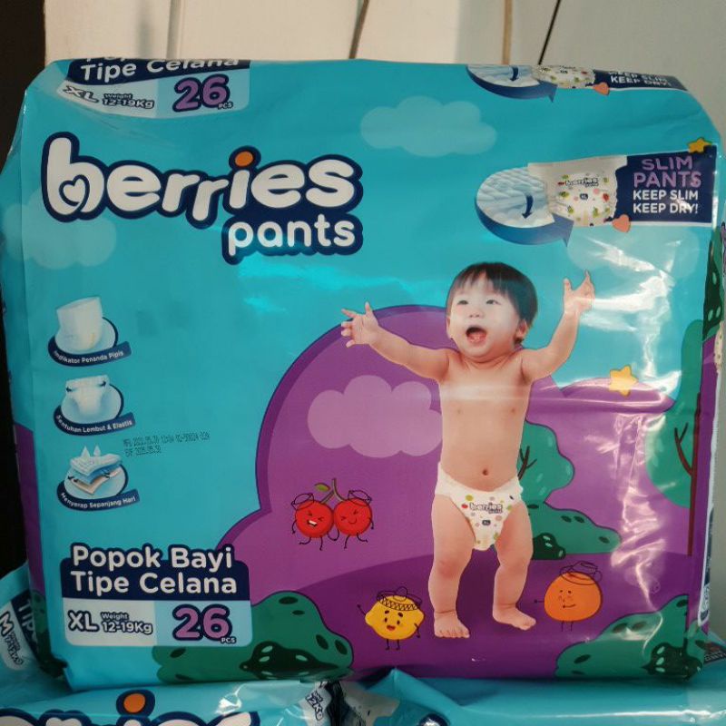 BERRIES POPOK BABY BERRIES PANTS / TIPE CELANA M34 / L30 / XL26