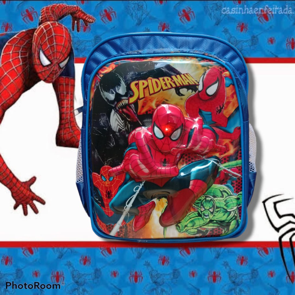 ransel anak tk gambar spiderman menggunakan lampu led menyala