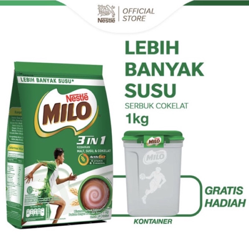Harga Milo 3IN1 1KG Free Container Terbaru Jul 2025 | BigGo Indonesia