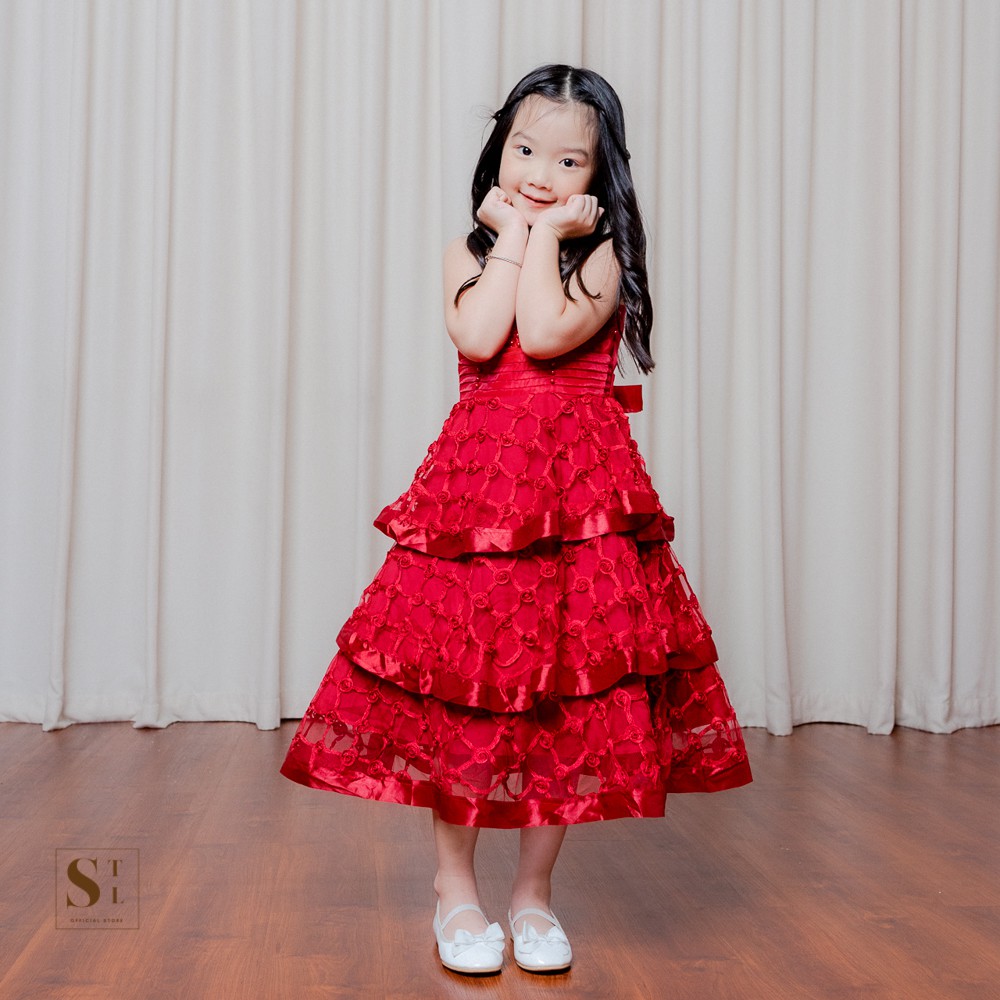 Giselle Baju Anak Perempuan Dress Anak Ruffle Lace Premium STL OFFICIAL (L93)