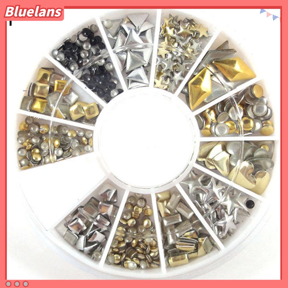 Bluelans Roda Dekorasi Nail Art / Manicure DIY Bentuk Bintang Warna-Warni