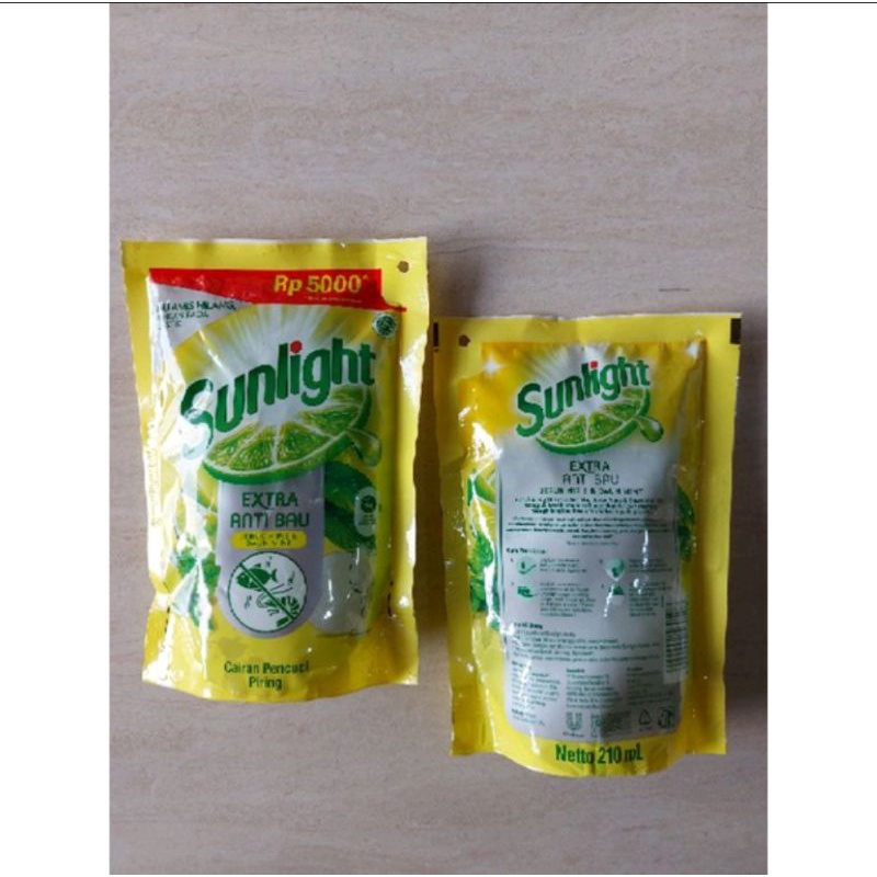 Sunlight Sabun Cuci Piring Jeruk Nipis Daun Mint 210 ML Anti Bau Pencuci Piring