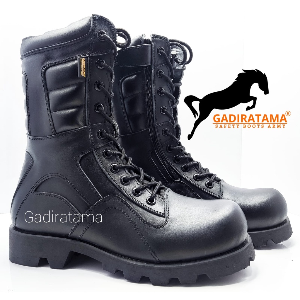 sepatu PDL terbaru TNI POLRI kulit ASLI ujung BESI OUTSOLE RADIAL GADIRATAMA!