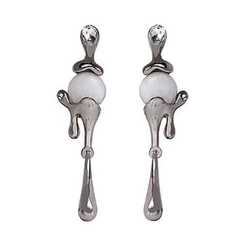 Anting Bentuk Waterdrop Bahan Metal Gaya Harajuku