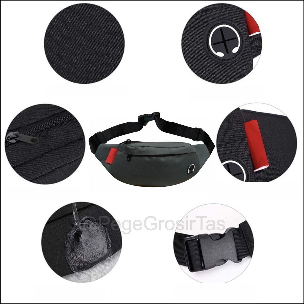 Tas Pinggang Waistbag Polos Selempang Kasual Pria Model Simpel Elegan - PG - 8875