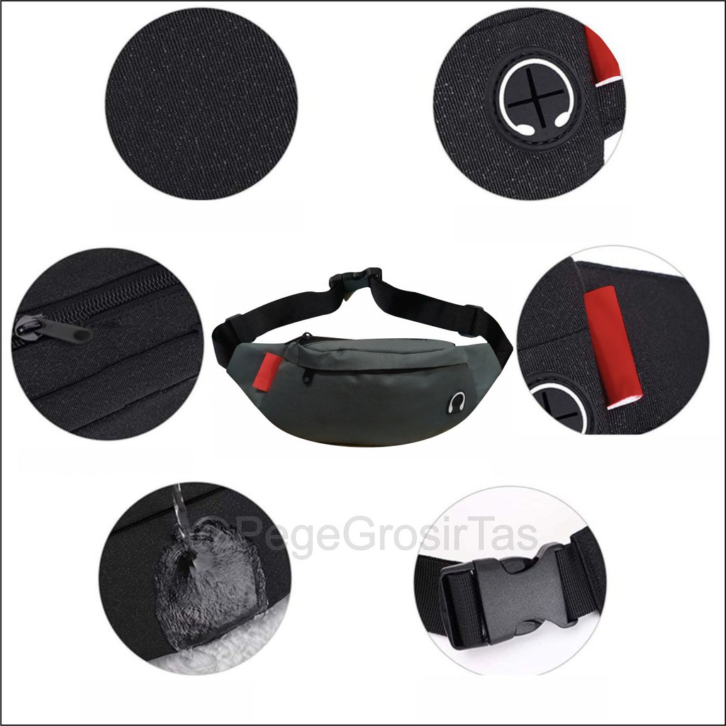 Tas Pinggang waistbag Pria Polos Kasual Model Simpel - PG - 8875