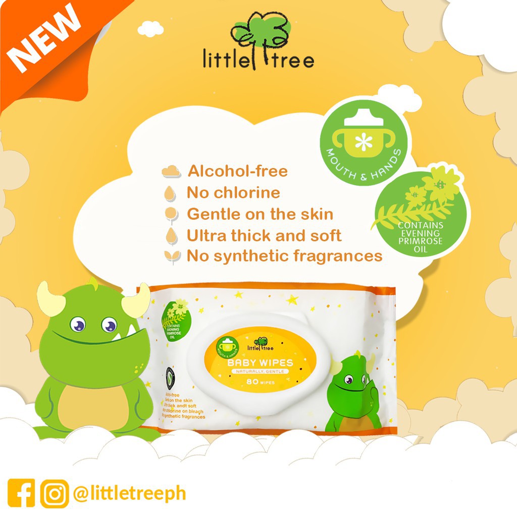 Little Tree Baby Wipes 80 Wipes - Tisu Basah Bayi ED. 12/2021