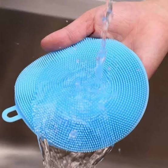 Spons Cuci Piring Silikon Bulat Sponge Cuci Piring Spon Silicon Anti Kuman Serbaguna