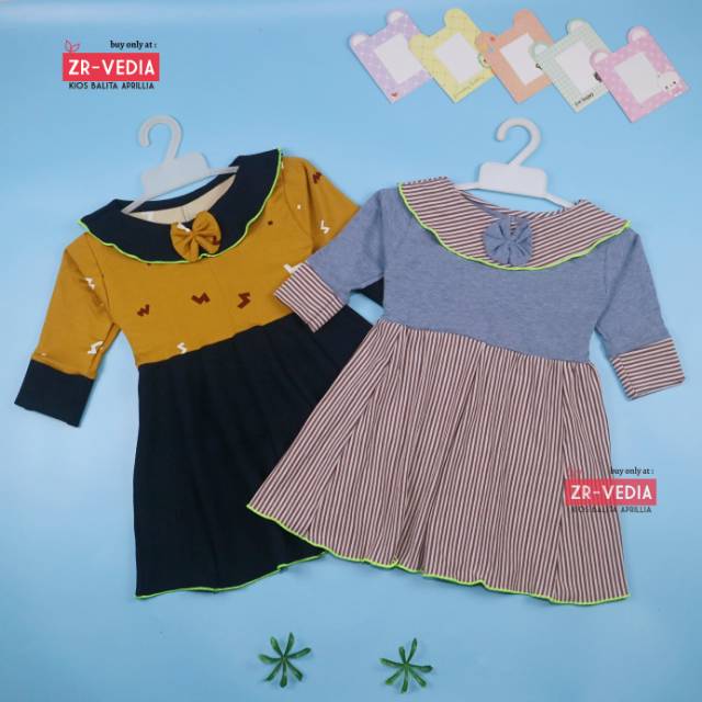 Dress Yumna uk 5-6 Tahun / IMPORT Gaun Pesta Dres Lengan Panjang Baju Anak Perempuan Pakaian Grosir