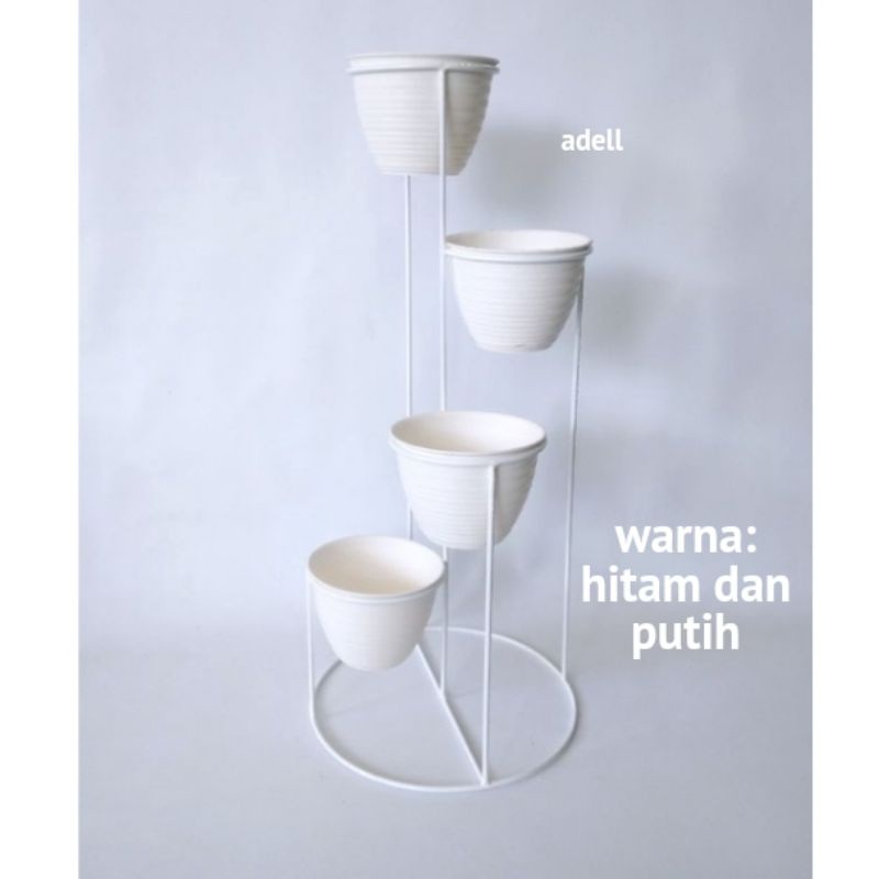 standing pot 4in1 rak bunga besi standing pot susun