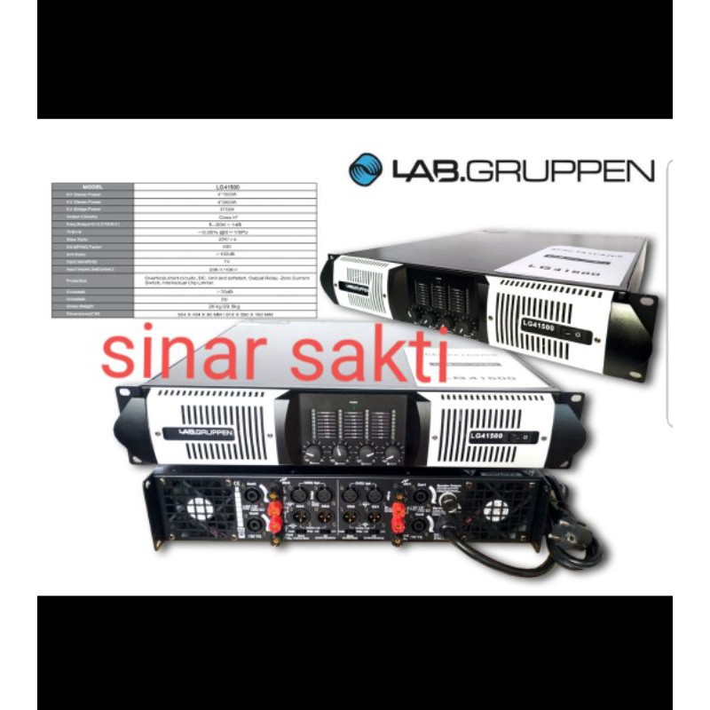 POWER AMPLIFIER LAB GRUPPEN LG41500/LG 41500 4CH 4 X 1500 WATT LABGRUPPEN