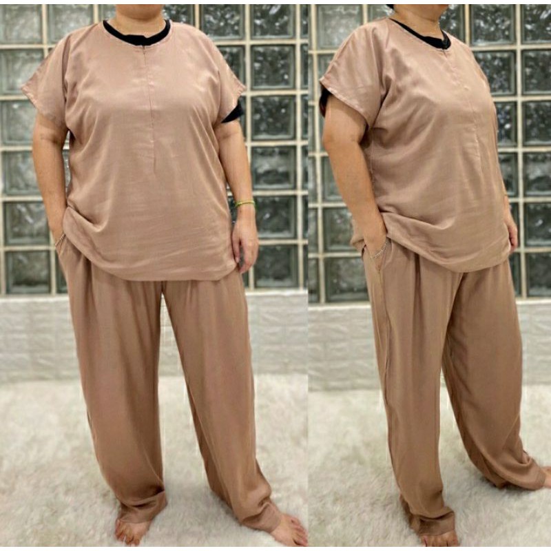 setelan rayon polos JUMBO BABY doll id 120 set cp rayon polos