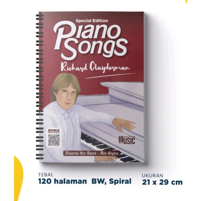 Buku Piano Song Richard Clayderman disertai mp3 download Buku Richard Clayderman