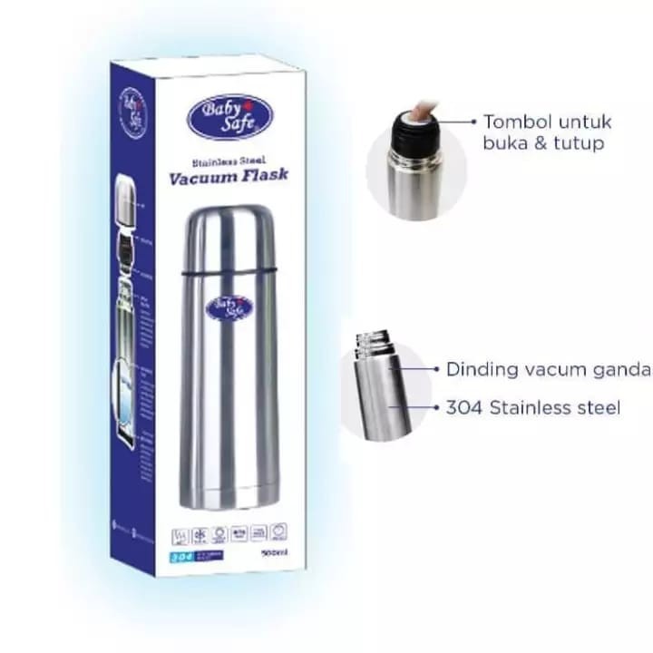 BABY SAFE - STAINLESS STEEL VACUUM FLASK (TER01 &amp; TER02) / TERMOS AIR PANAS DINGIN