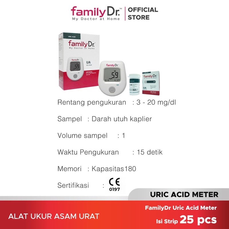 Family Dr test asam urat plus 25 strip