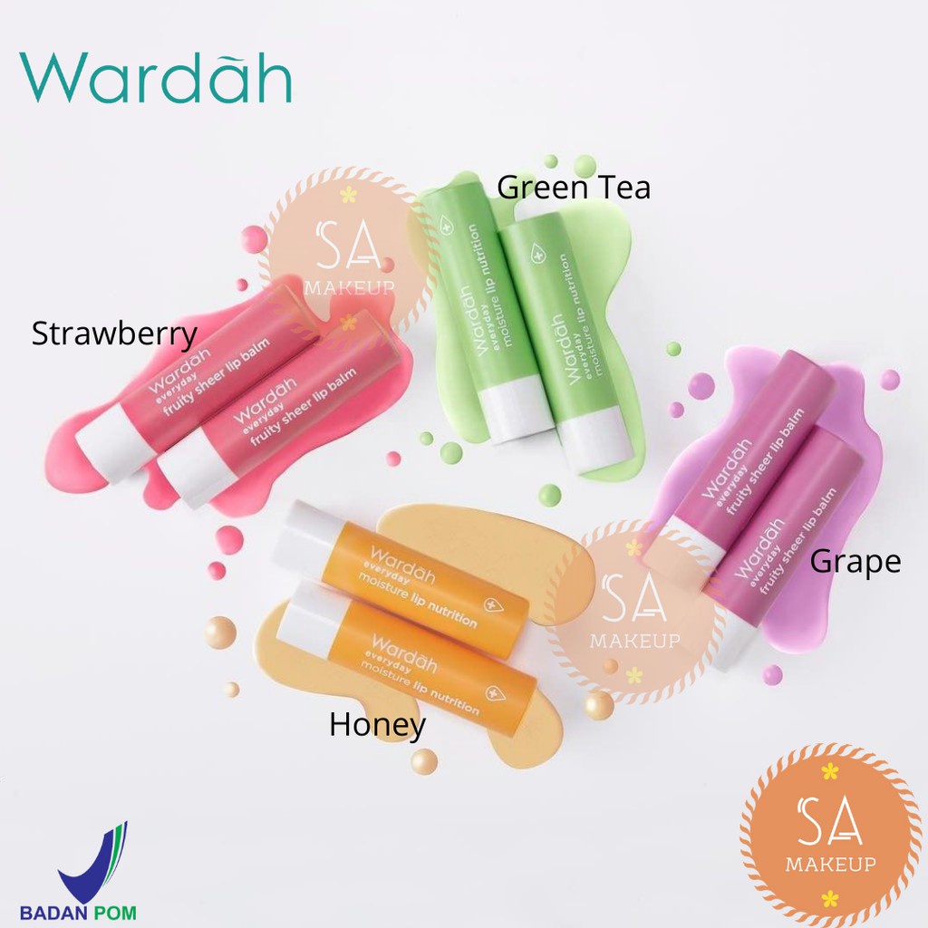 WARDAH Everyday Moisture Lip Nutrition / Fruity Sheer Lip Balm Original BPOM