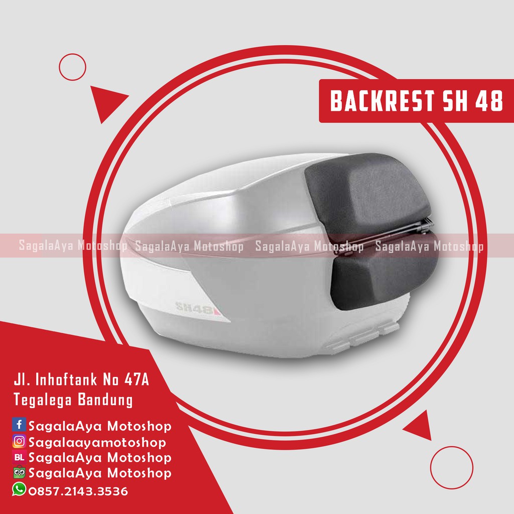 Backrest Back rest Shad SH 48 box motor busa sandaran box motor shad sh48