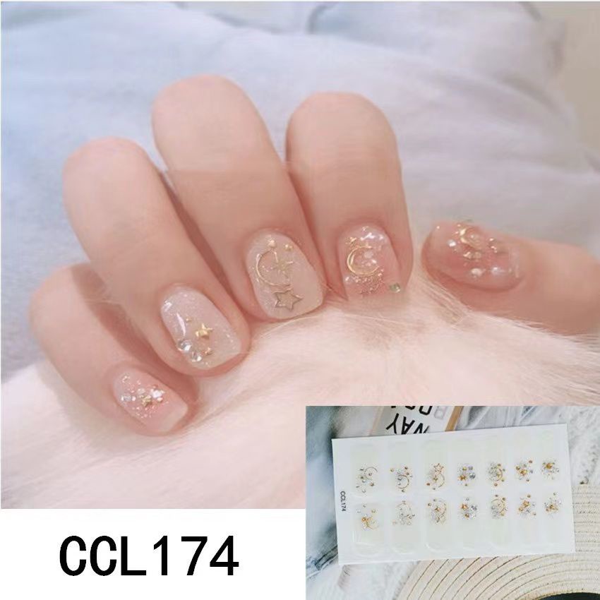 CCL STIKER KUKU GAYA JEPANG 14PCS  STAR MOON NAIL STICKER SHELL PREMIUM QUALITY