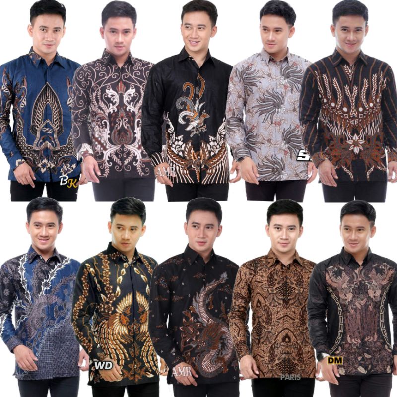 Batik Pria Lengan Panjang BATIK NAKULA HRB026 motif KERATONAN Kode 002 size M L XL XXL Reguler