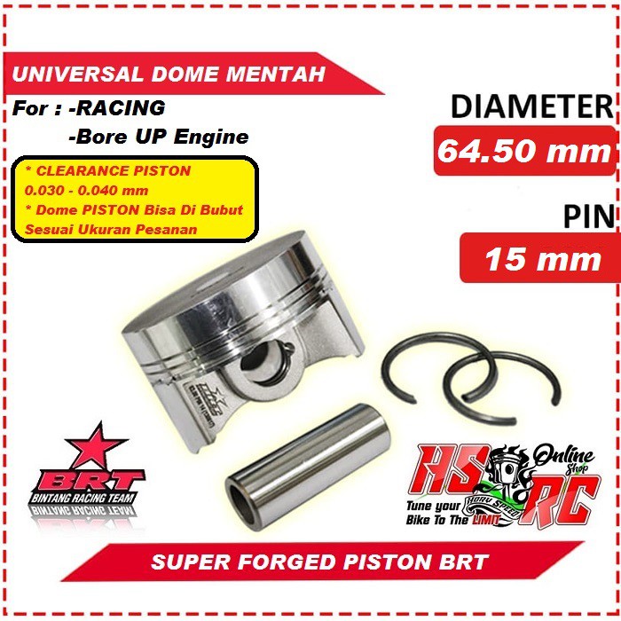 Piston Racing SUPER Forged BRT 64.50mm Pen 15mm Tiger Verza CRF 150 New Megapro Seher 64.5 Seker