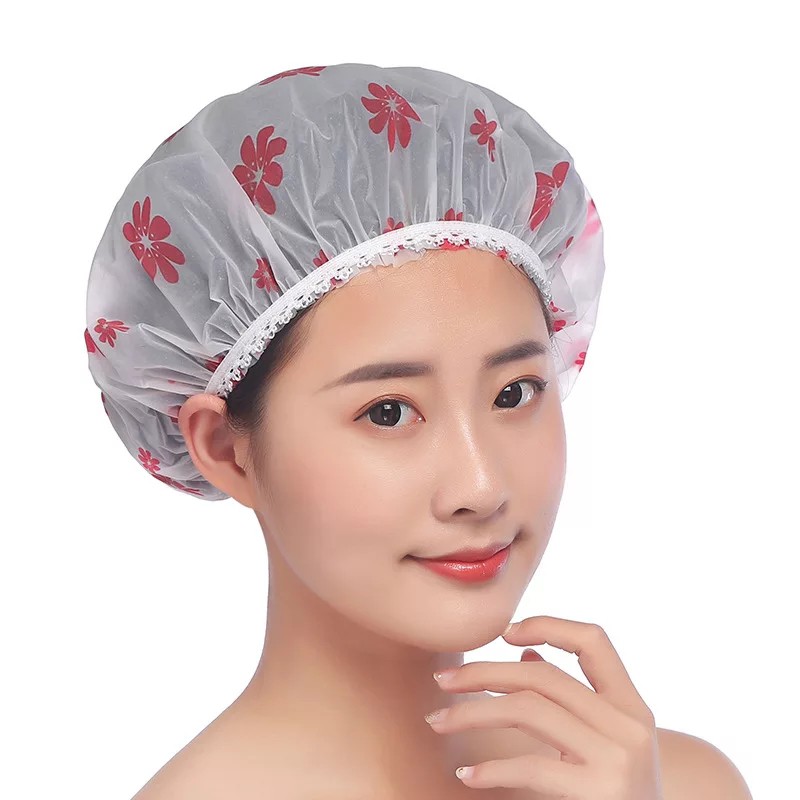 Shower Cap Penutup Rambut Elastis Anti Air Topi Mandi Wanita Motif Lucu Topi Mandi Salon Spa Cewek