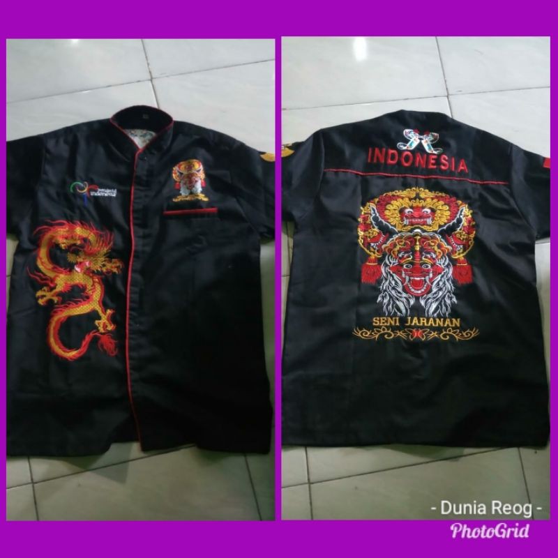 Kemeja/Hem Bordir Singo Barong Jaranan