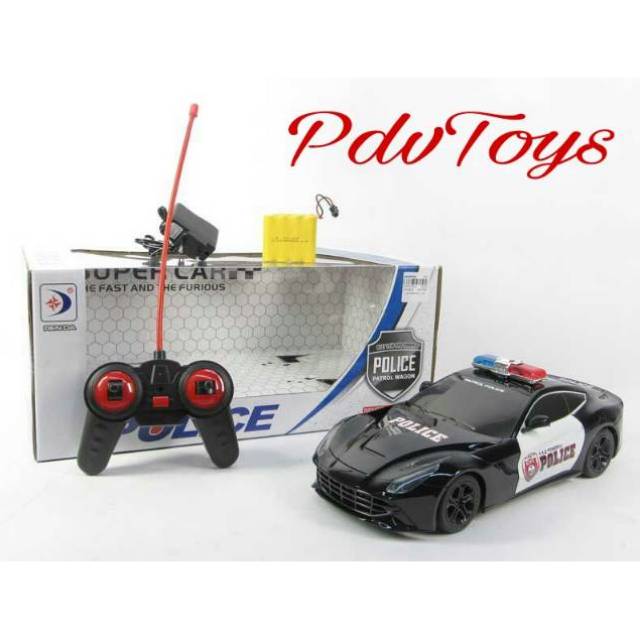 Mainan Mobil Remot RC Remote Kontrol 1:14 Polisi Police Ferrari F12 Police Patrol Wagon
