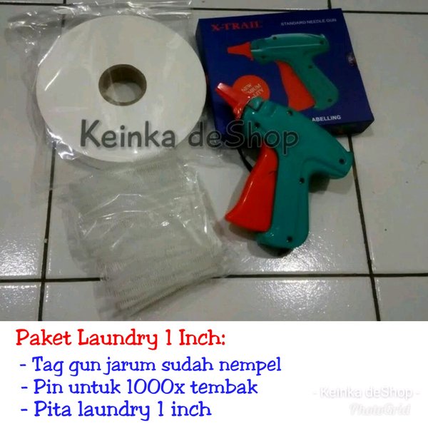 

Paket Alat tembak tag gun 1000 pcs isinya Pita label penanda cucian label laundry roll kain