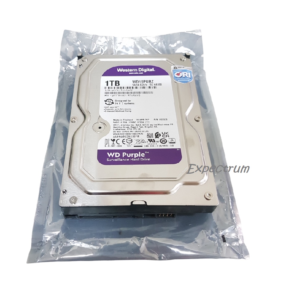 HARDDISK WD 1TB PURPLE 3,5&quot; INTERNAL PC / HDD WDC 1 TB. GARANSI 3 thn