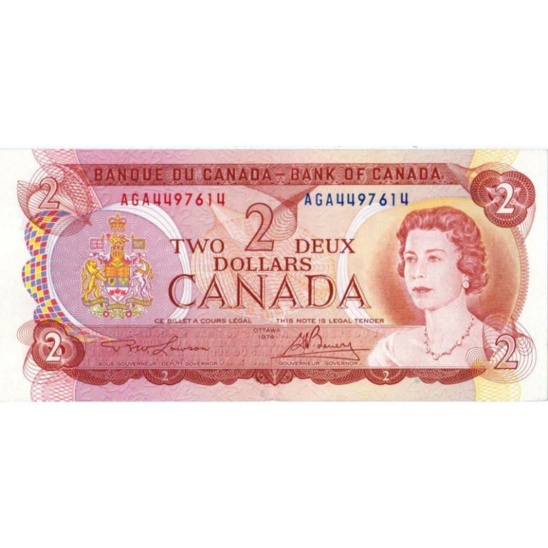 Uang Kuno Luar Atau Asing 2 Dollar Canada Tahun 1974 XF