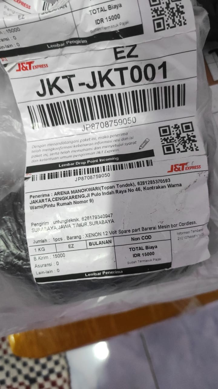 Xenon 12 Volt Spare Part Barerai Mesin Bor Cordless