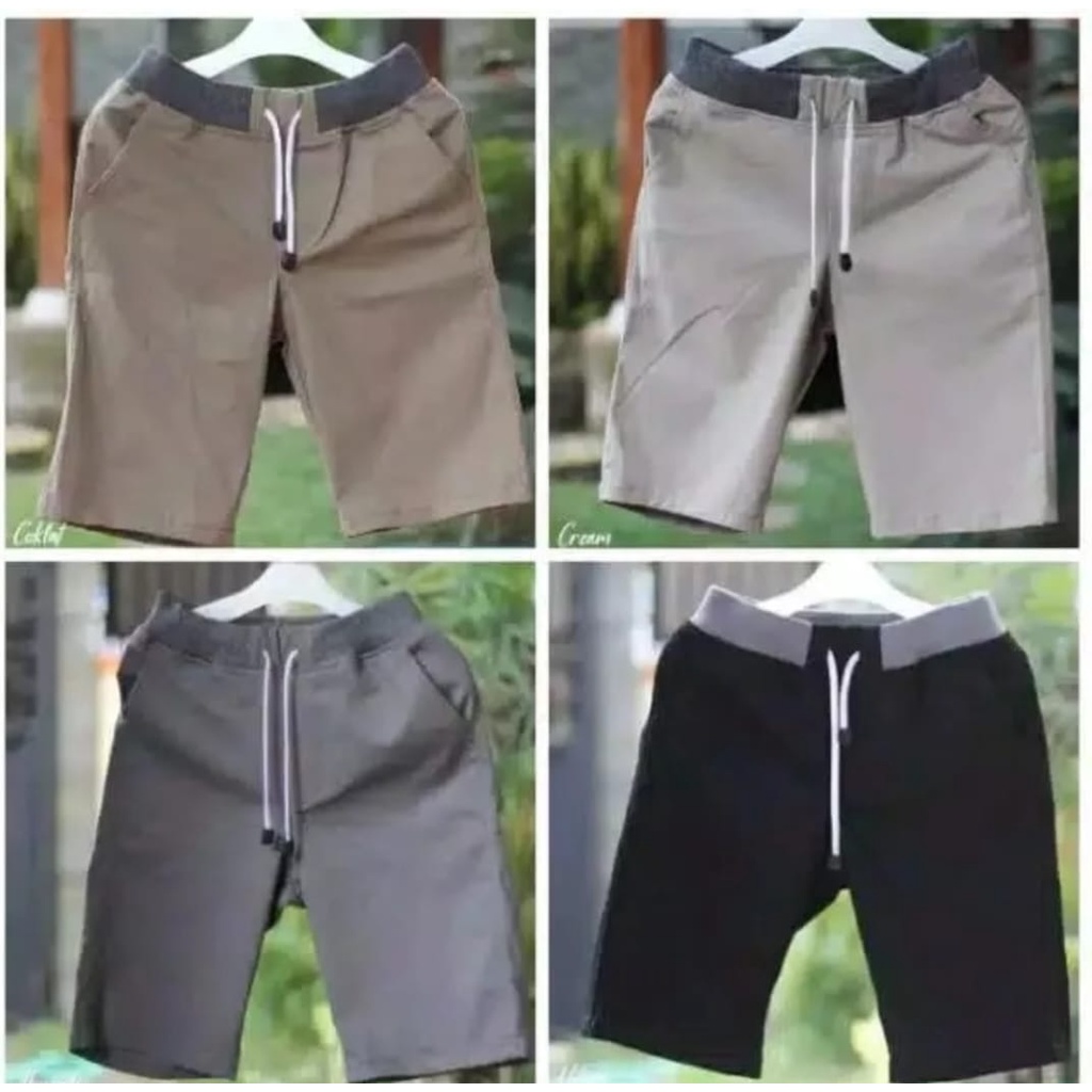 PROMO PAKET HEMAT 5 PCS CUMA 75 RIBU//CELANA CHINO PENDEK PRIA DEWASA//CELANA CHINO PINGGANG KARET//CELANA PENDEK PRIA TERMURAH//CELANA PENDEK PRIA TERBARU//CELANA PRIA MODEL TERBARU-6