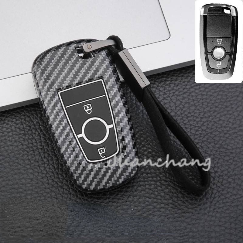 Case Kunci Mobil Bahan ABS Carbon fiber Glossy Untuk Ford Fusion Mondeo Mustang Edge Expedition EXplorer F-150 F-250 F-350 2018-2022