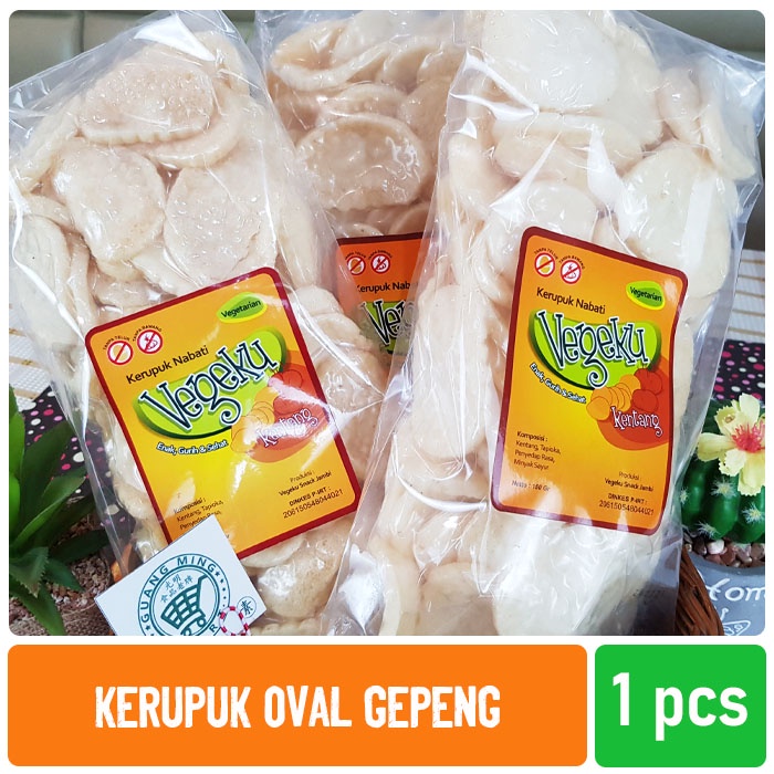 

Kerupuk - Krupuk Oval Gepeng Vegeku Vegetarian & Vegan