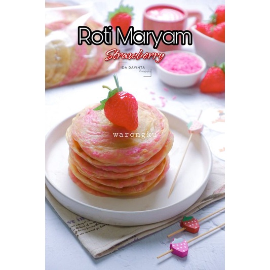 

5PCS ROTI MARYAM CANAI CANE KONDE UKURAN SIZE SEDANG VARIAN RASA STRAWBERRY