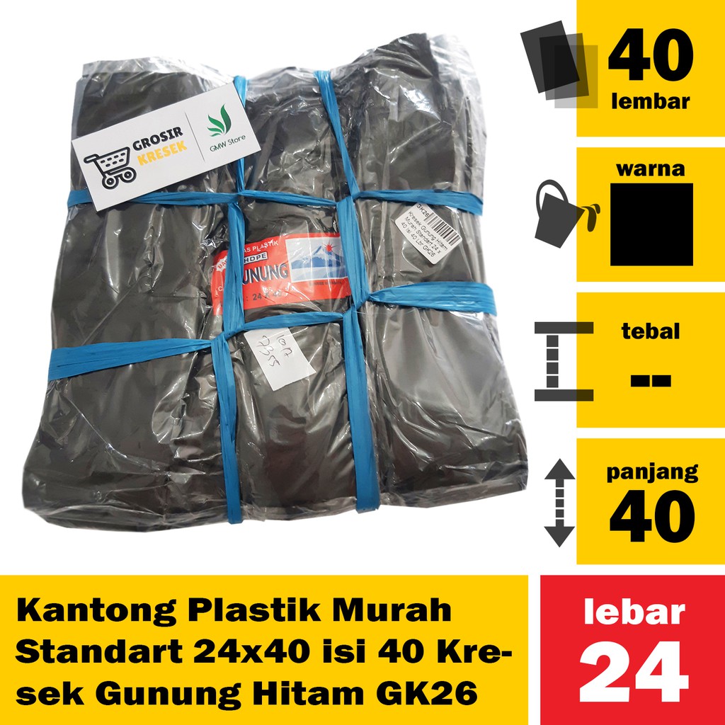 GK26 Kantong Plastik Murah Standart 24 x 40 isi 40 Kresek GK26 Kantong Plastik Murah Standart 24 x 40 isi 40 Kresek