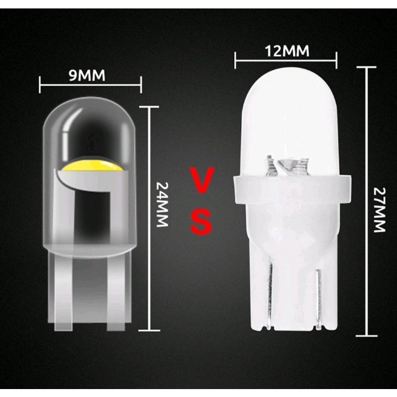 LAMPU LED T10 FULL KACA RESIN 360 W5W SENJA SEIN SPEEDOMETER SINAR TERANG 622 MOTOR MOBIL CLEAR CRYSTAL 12VOLT