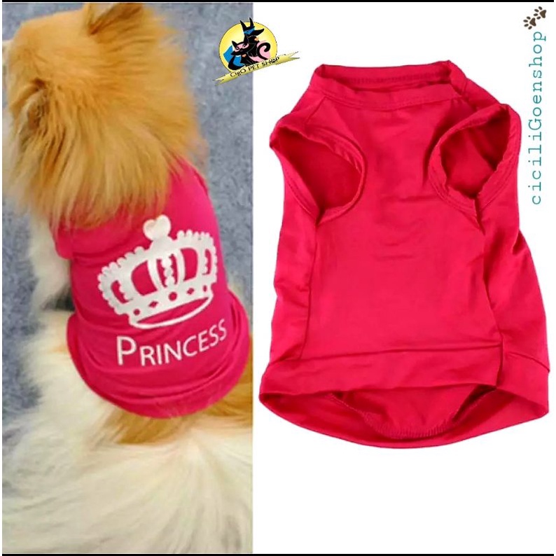 Kaos princess pink Untuk Anjing Kucing kelinci lucu imut cantik