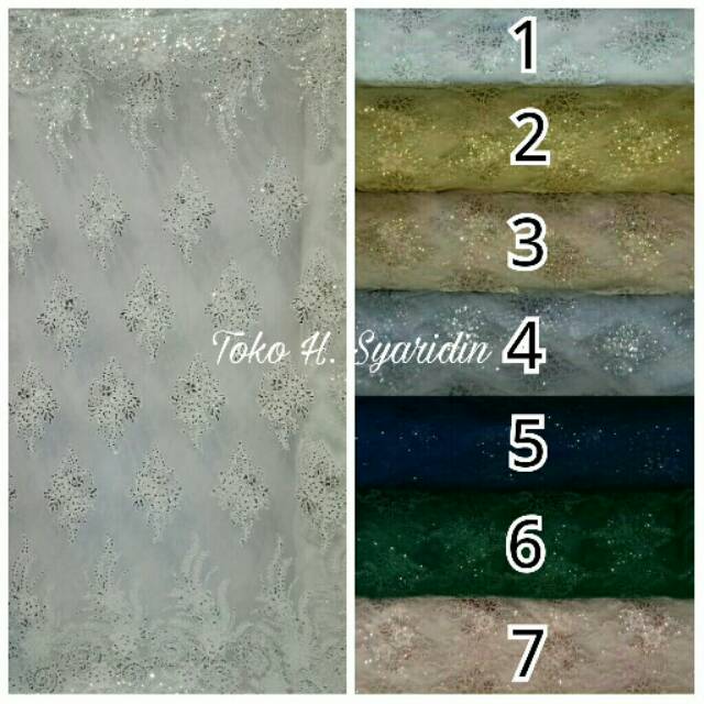 Bahan Brokat Tulle Payet / Kain Brukat Kebaya per meter