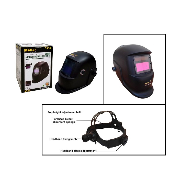 Helm Las Otomatis Mollar / Auto Darkening Helmet / Kedok Las  Topeng Kedok Las