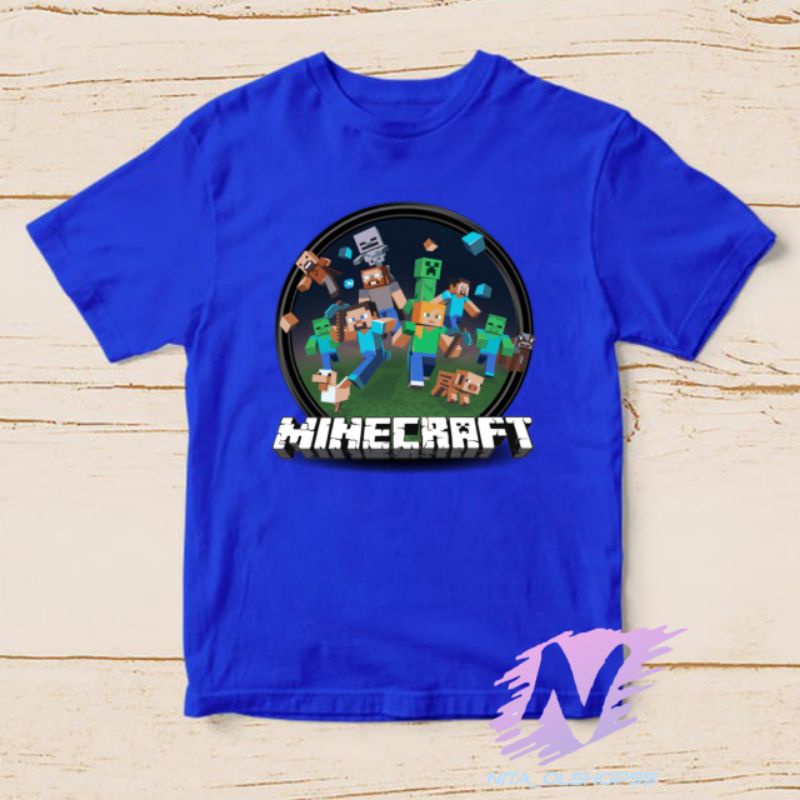 kaos anak minicraft baju karakter anak minecraft