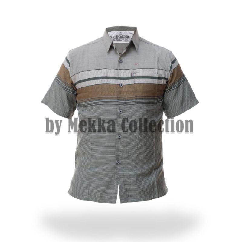 (GRATIS ONGKIR) PROMO TERBARU KEMEJA BAPA BAPA LENGAN PENDEK MOTIF SALUR