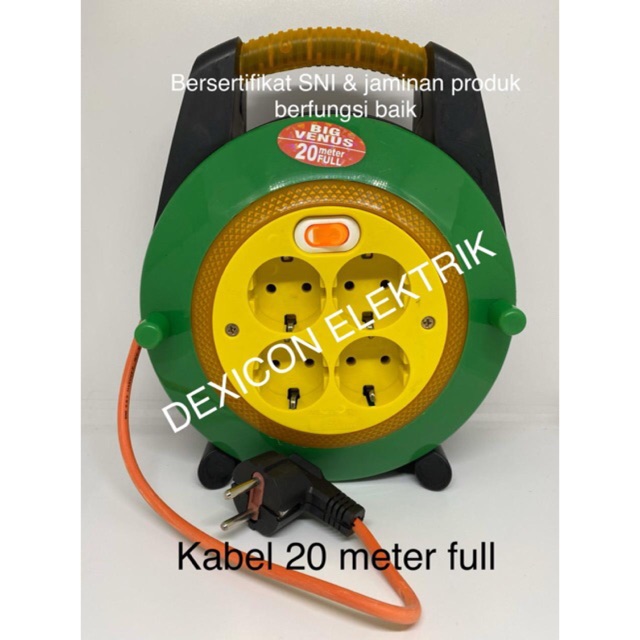 Roll kabel - gulungan kabel - kabel roll - colokan kabel - venus 20 meter full - colokan panjang