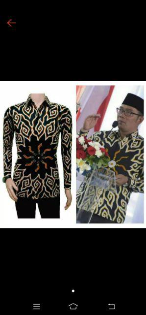 Risna Batik Hrb026 - Batik Hem Pria Pendek Padi Motif Kenongo - M L Xl Grosir Pekalongan Murah